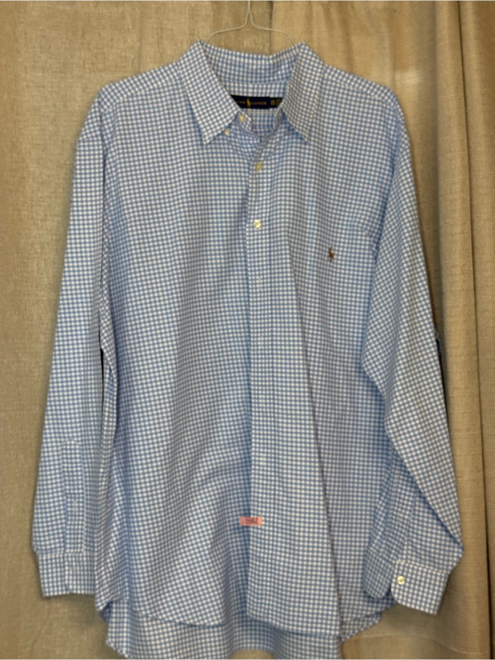 Polo by Ralph Lauren Light Blue and White Gingham Dress Shirt